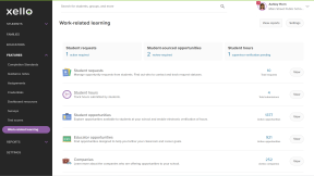 Edcuator account in Xello opened to the Work-based learning page